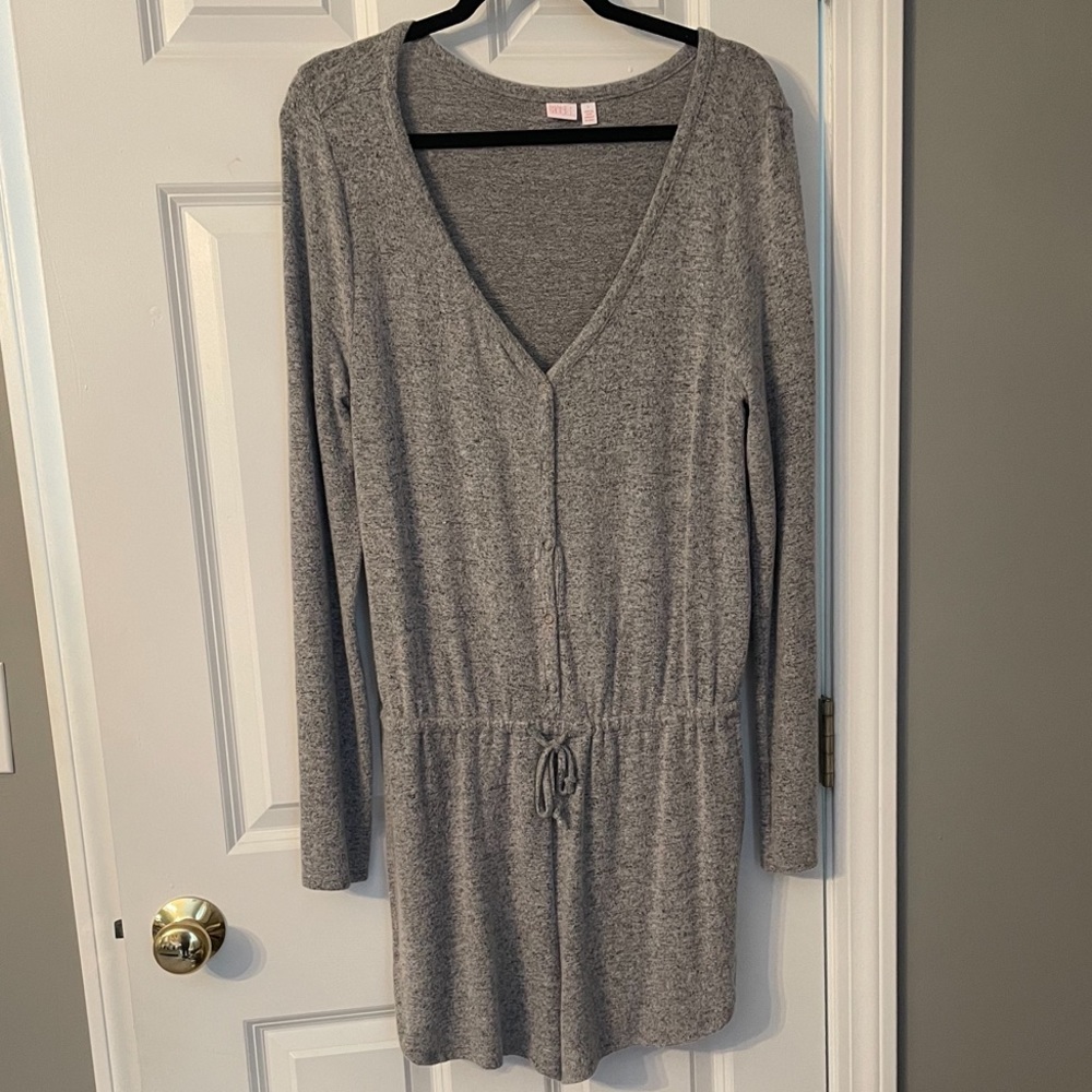 Gray Button Down Romper - image 1